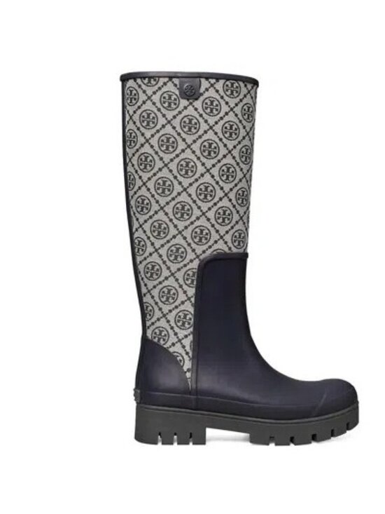 Tory Burch Shoes - N-84. Tory Burch T Monogram Hurricane Tall Boot Perfect Navy US 8